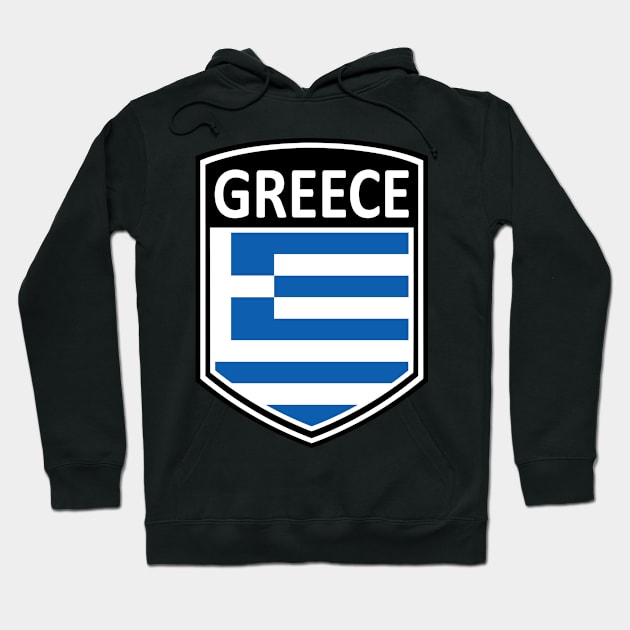 Flag Shield - Greece Hoodie by Taylor'd Designs